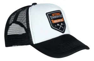 Kšiltovka Trucker "Kiss My Axe", černobílá